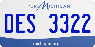 MI license plate DES3322