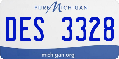 MI license plate DES3328
