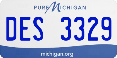 MI license plate DES3329