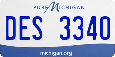 MI license plate DES3340