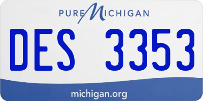 MI license plate DES3353