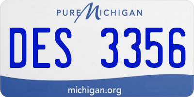 MI license plate DES3356