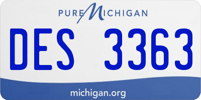 MI license plate DES3363