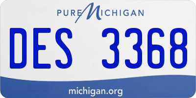 MI license plate DES3368