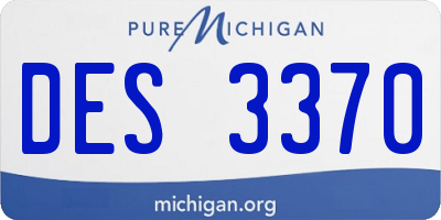 MI license plate DES3370