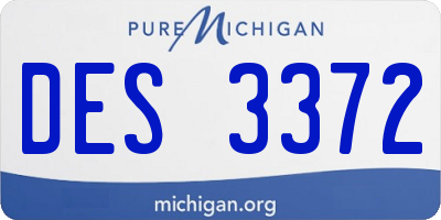 MI license plate DES3372