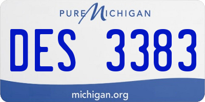MI license plate DES3383