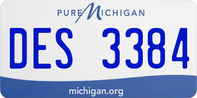MI license plate DES3384