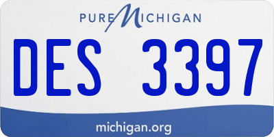 MI license plate DES3397
