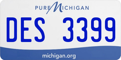 MI license plate DES3399