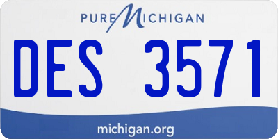 MI license plate DES3571