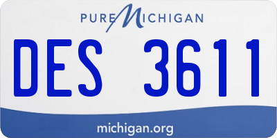 MI license plate DES3611