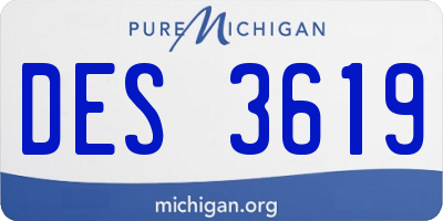 MI license plate DES3619
