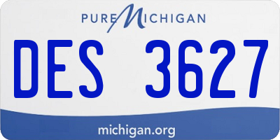 MI license plate DES3627