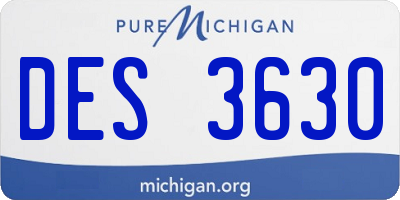 MI license plate DES3630