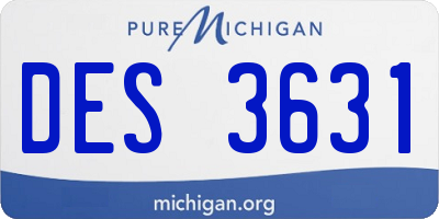 MI license plate DES3631