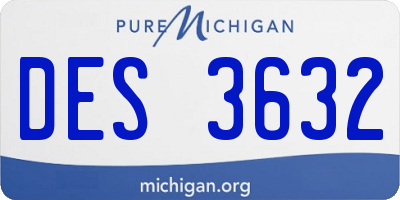 MI license plate DES3632