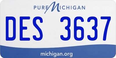 MI license plate DES3637