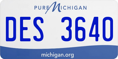 MI license plate DES3640