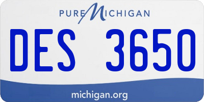 MI license plate DES3650