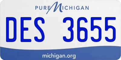 MI license plate DES3655
