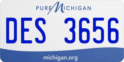 MI license plate DES3656
