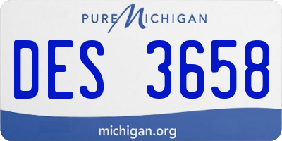 MI license plate DES3658