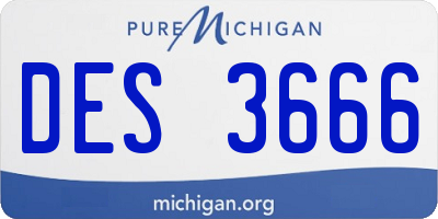 MI license plate DES3666