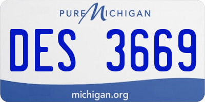 MI license plate DES3669
