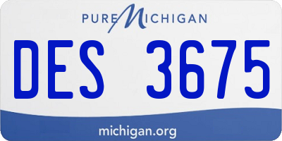 MI license plate DES3675