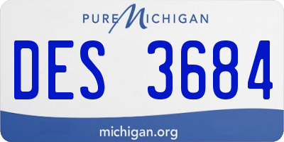MI license plate DES3684
