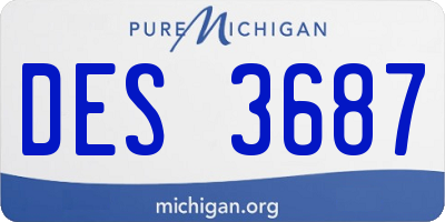 MI license plate DES3687