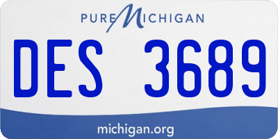MI license plate DES3689