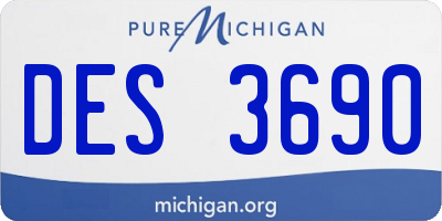 MI license plate DES3690