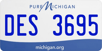 MI license plate DES3695