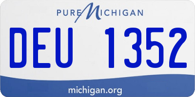 MI license plate DEU1352