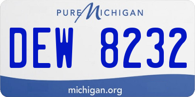 MI license plate DEW8232