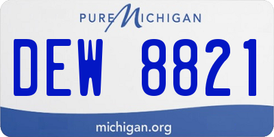 MI license plate DEW8821