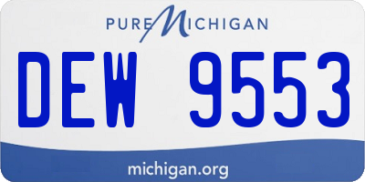 MI license plate DEW9553