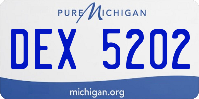 MI license plate DEX5202