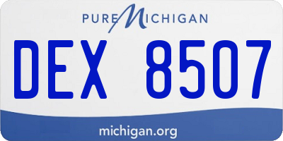 MI license plate DEX8507