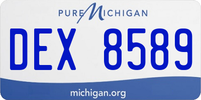 MI license plate DEX8589