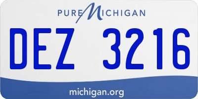 MI license plate DEZ3216