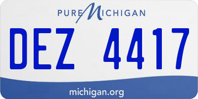 MI license plate DEZ4417