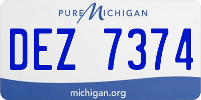 MI license plate DEZ7374