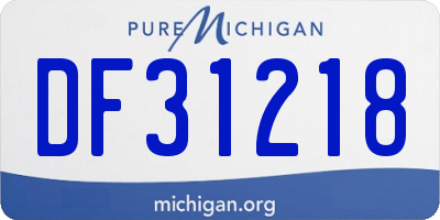 MI license plate DF31218