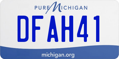 MI license plate DFAH41