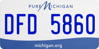 MI license plate DFD5860