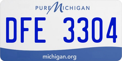 MI license plate DFE3304