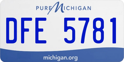 MI license plate DFE5781